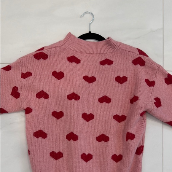 Pink Heart Pattern Sweater - Picture 2 of 3